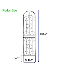 Clihome Metal Garden Trellis 86.7" x 19.7" Rustproof Trellis for Climbing Plants Outdoor Flower Support