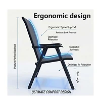 Clihome Outdoor Patio Chairs Set of 2 Stackable Portable for Deck, Garden, Camping and Travel
