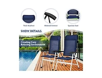Boyel Living 2Pcs Patio Dining Chair with Adjustable Portable Headrest