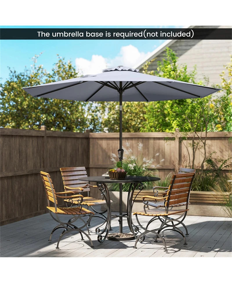 Clihome Outdoor Market Patio Table Umbrella Push Button Tilt Crank Lift