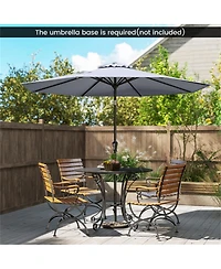 Clihome Outdoor Market Patio Table Umbrella Push Button Tilt Crank Lift