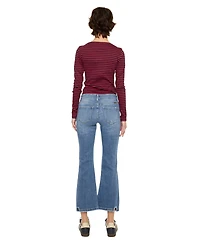 KanCan Essential Women's Savanna Mid Rise Crop Flare Jeans