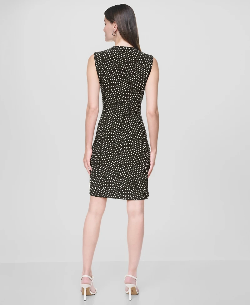 Dkny Women's Sleeveless V-Neck Side Knot Dress