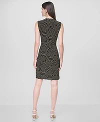 Dkny Women's Sleeveless V-Neck Side Knot Dress