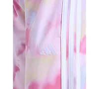adidas Girls' 8-16 Elastic Waistband 3-Stripe Printed Tricot Wide-Leg Pants