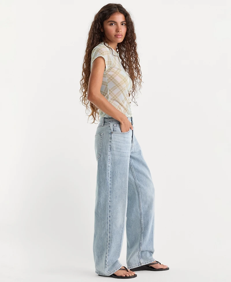 Good American Women's Petite 90's Mid-Rise Straight-Leg Jeans