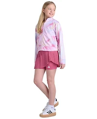 adidas Girls' 8-16 Long-Sleeve Full-Zip 3-Stripe Printed Tricot Jacket