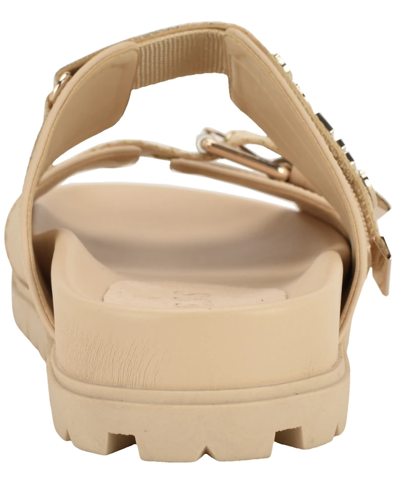 Guess Women's Faxona Branded Slip-On Footbed Sandals