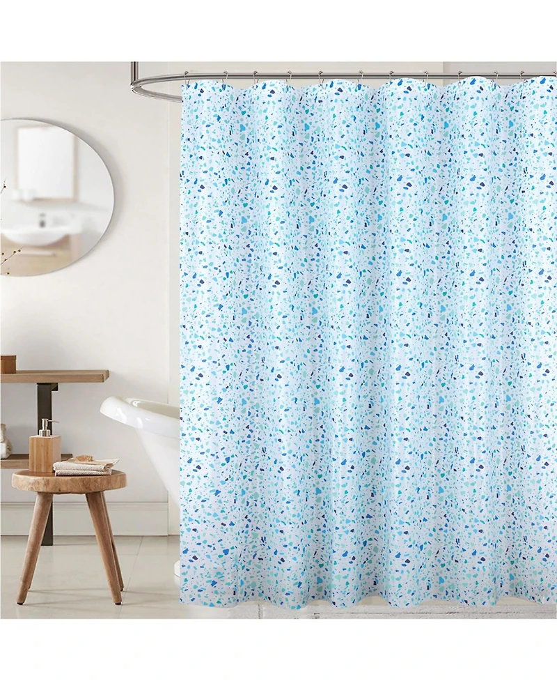 Rt Designers Collection 90GSM Peva Glit Printed Terrazzo Shower Curtain 70" x 72"