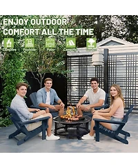 Clihome Folding Outdoor Adirondack Chairs with Cup Holders