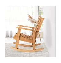 Boyel Living Outdoor Fir Wood Rocking Chair with High Backrest