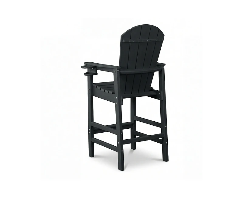 sumyeg All Weather Hdpe Bar Height Adirondack Chair with Armrests and Cup Holder