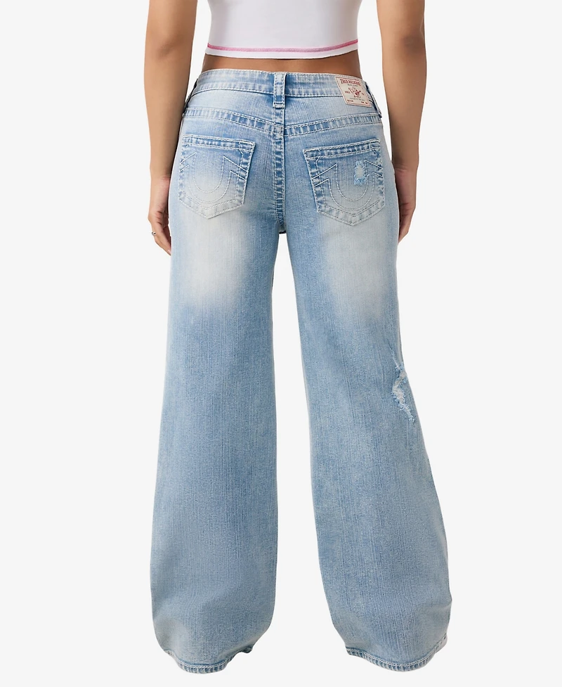 True Religion Women's Bobbi Baggy Distressed Big T Jeans