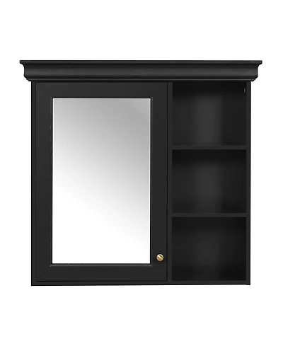 Phying Wall Mounted Bathroom Medicine Cabinet with Mirror Black Over Toilet Storage Cabinet Multifunctional Bathroom Storage Organizer