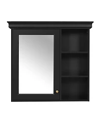 Phying Wall Mounted Bathroom Medicine Cabinet with Mirror Black Over Toilet Storage Cabinet Multifunctional Bathroom Storage Organizer