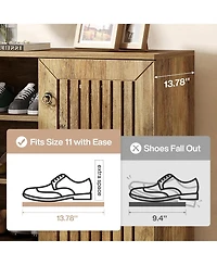 Tribesigns Shoe Cabinet with Doors, 5-Tier Shoe Storage Cabinet, Wooden Entryway Shoe Rack Organizer