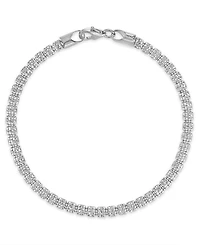 Macy's Men's Diamond-Cut Ice Chain Bracelet in Sterling Silver