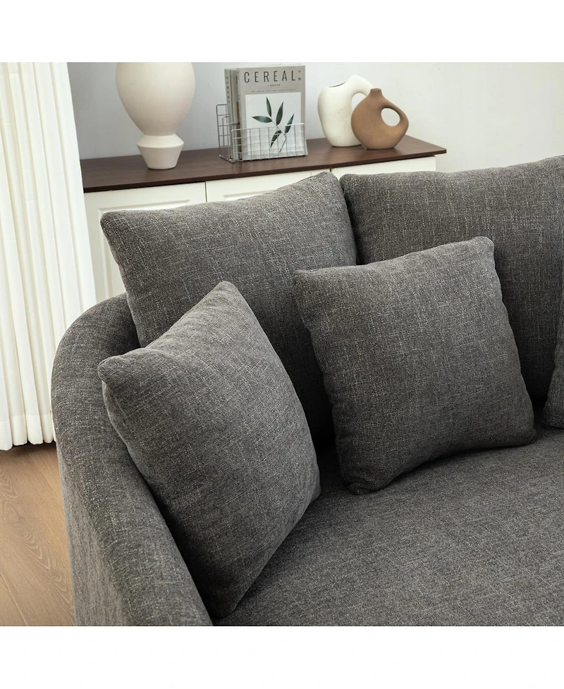 Streamdale Furniture 56.3'' Wide Upholstered Round Cuddle Chaise with Pillows