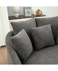 Streamdale Furniture 56.3'' Wide Upholstered Round Cuddle Chaise with Pillows