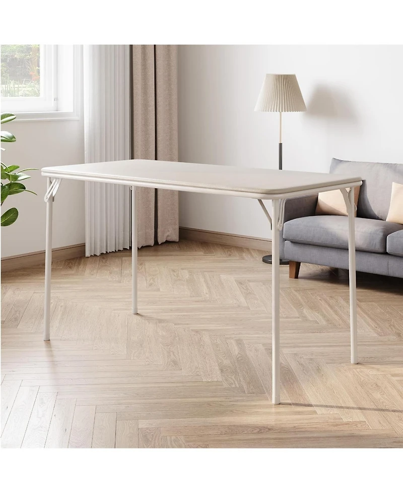 gaomon 4-Foot Folding Table with Upholstered Pu Leather Top