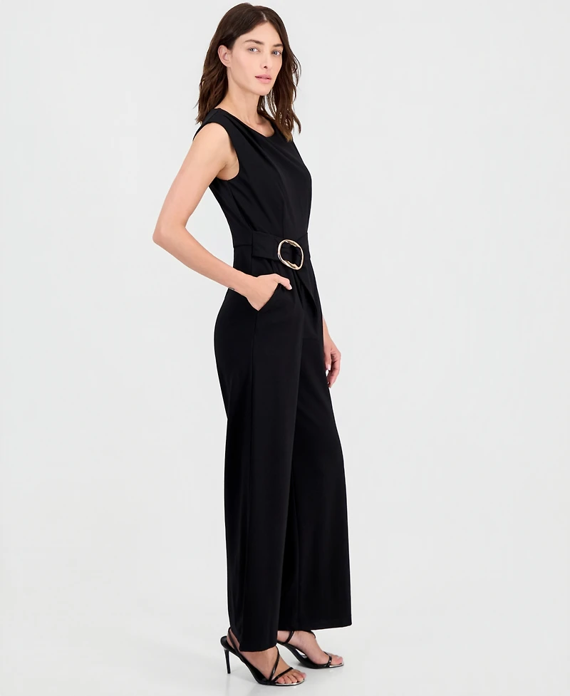 Tahari Asl Women's Buckle-Belted Sleeveless Jumpsuit