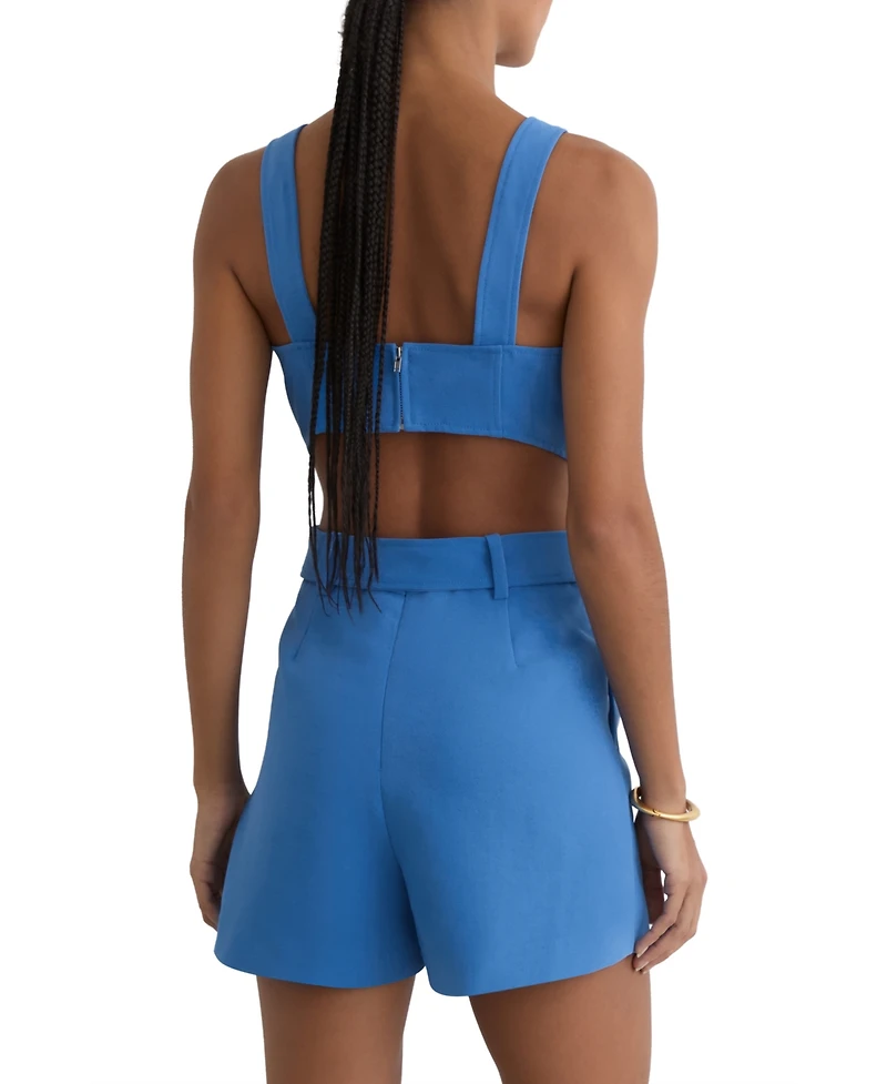 Reiss Women's Structured Cut-Out Belted Playsuit