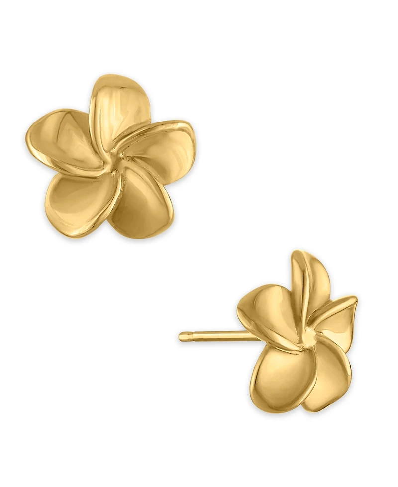 Macy's Polished Flower Stud Earrings in 10k Yellow Gold