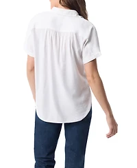 Gloria Vanderbilt Women's Daisy Short-Sleeve Front-Button Shirt