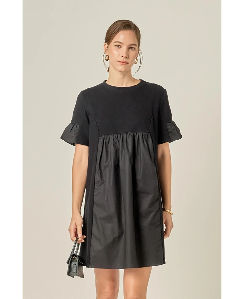 English Factory Women's Solid Mini Dress