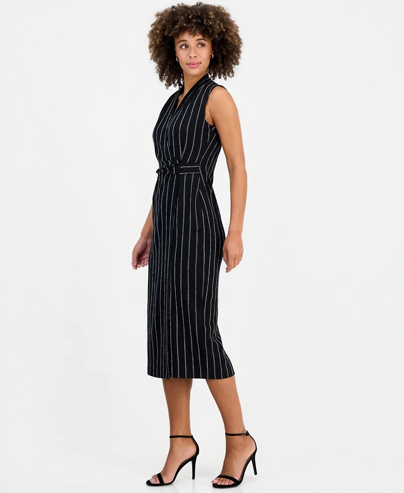 Kasper Women's Wrap-Front Sleeveless Midi Dress