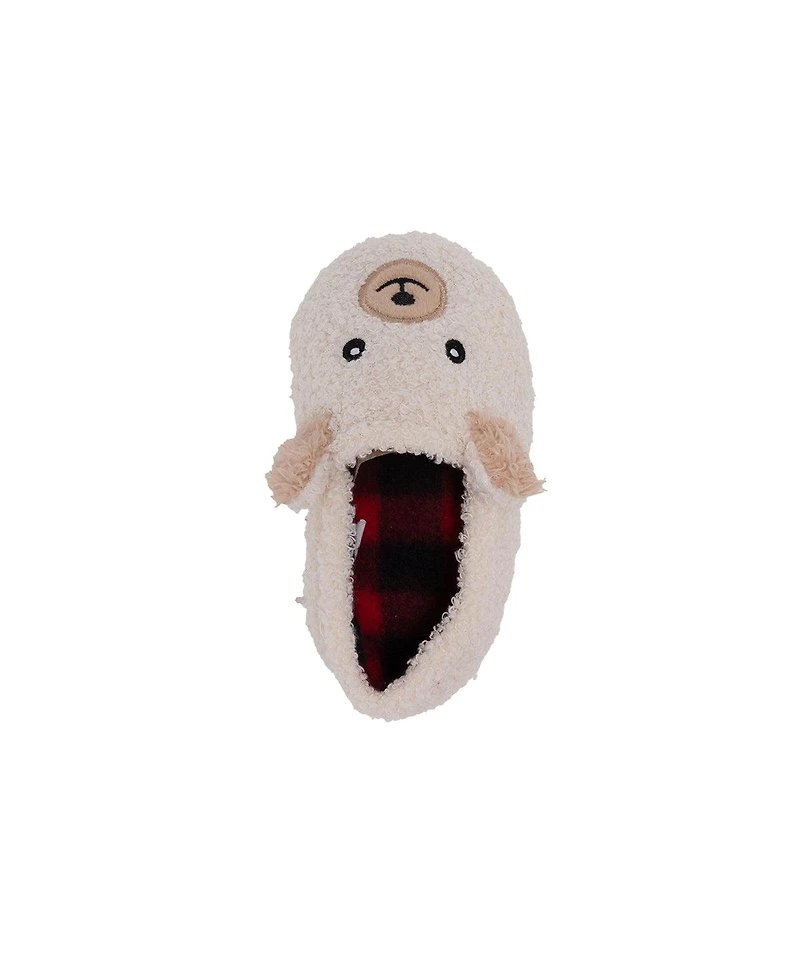Kensie Toddler Sherpa Cozy Plush SlipOn Slippers - Ivory