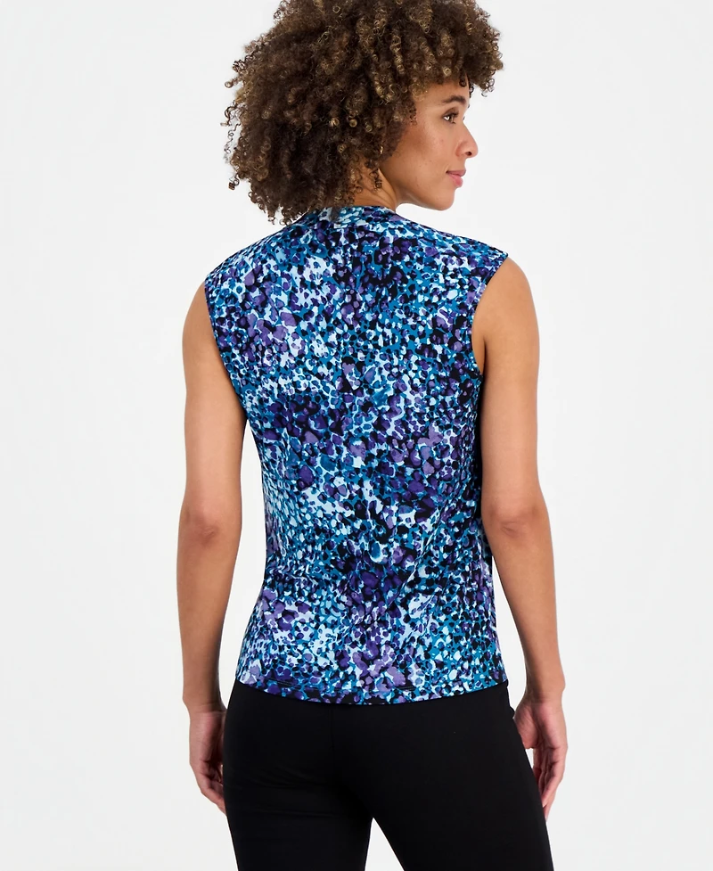 Kasper Women's Square-Neck Cap-Sleeve Top