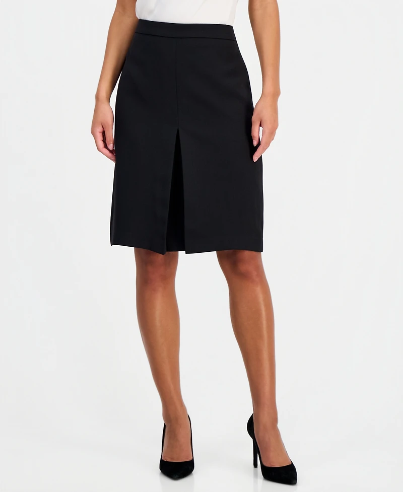 Kasper Petite Box Pleated Front A-line Skirt