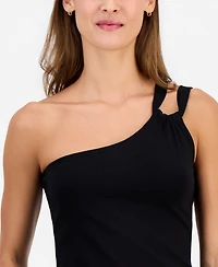 Guess Women's Off-Shoulder Asymmetric One-Shoulder Knit Top