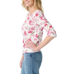 Gloria Vanderbilt Women's Cotton-Blend Robyn Knit Printed Top