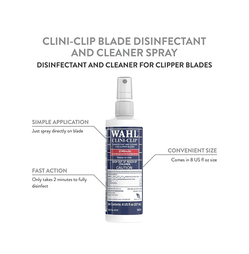 Wahl Professional Animal Clini-Clip Blade Disinfectant and Cleaner Spray