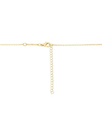 Unwritten Cubic Zirconia Gold-Tone Plated Malachite Stone Cluster Charm Necklace