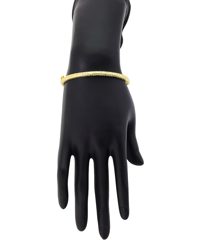 Unwritten Gold-Tone Plated Tooled Bangle Bracelet