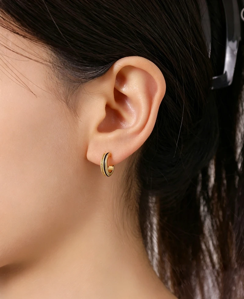 Unwritten Cubic Zirconia Gold-Tone Plated Trio Hoop Earring Set