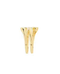 Unwritten Cubic Zirconia Gold-Tone Plated Double Stone Bypass Ring