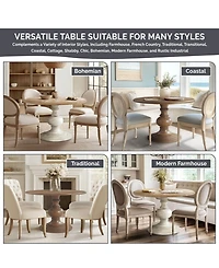 Madison Park Lexi 48" Round Wood Pedestal Dining Table