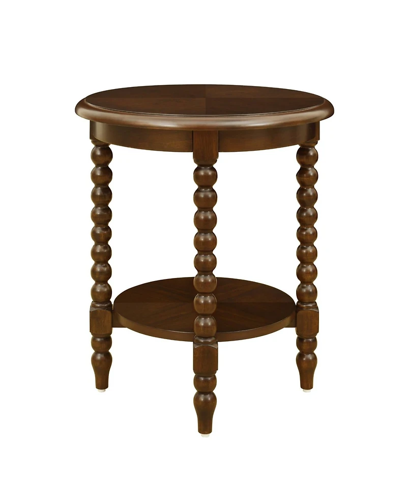 Martha Stewart Collection Philippe 20" Round Wood End Table with Shelf