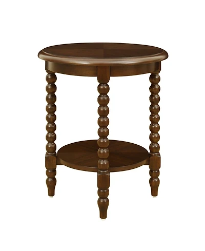 Martha Stewart Collection Philippe 20" Round Wood End Table with Shelf