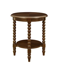 Martha Stewart Collection Philippe 20" Round Wood End Table with Shelf