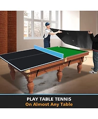 Rainsken 8FT Mid-Size Ping Pong Conversion Top, Foldable and Portable Tennis Table Top with Net, Single Side Upright for Indoor Games