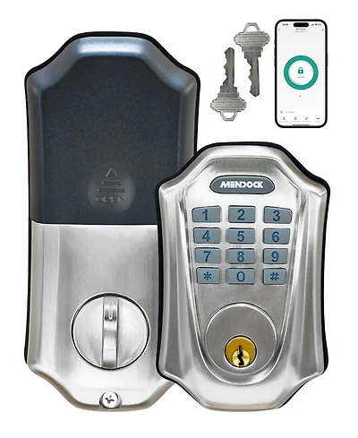 Zachvo Keyless-Entry Smartphone Bluetooth Deadbolt Smart Lock with Touch Keypad, Auto-Lock, IP54 Waterproof, Satin Nickel