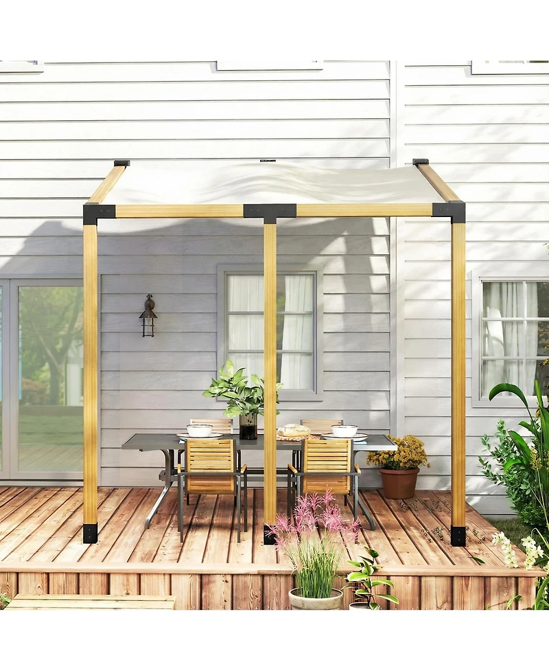 Outsunny Pergola Brackets, 15° Slanted Roof Pergola Bracket Kit