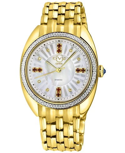 GV2 by Gevril Women's Palermo Swiss Quartz Diamond Ip Stainless Steel Bracelet Watch