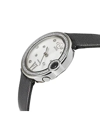 GV2 by Gevril Women's Perugia Swiss Quartz Diamond Hand made Italian saffiano leather Strap Watch