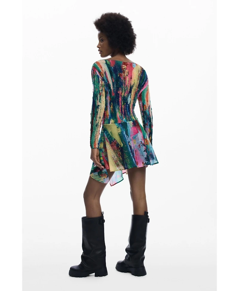 Desigual Women's Ruched Asymmetric Dress